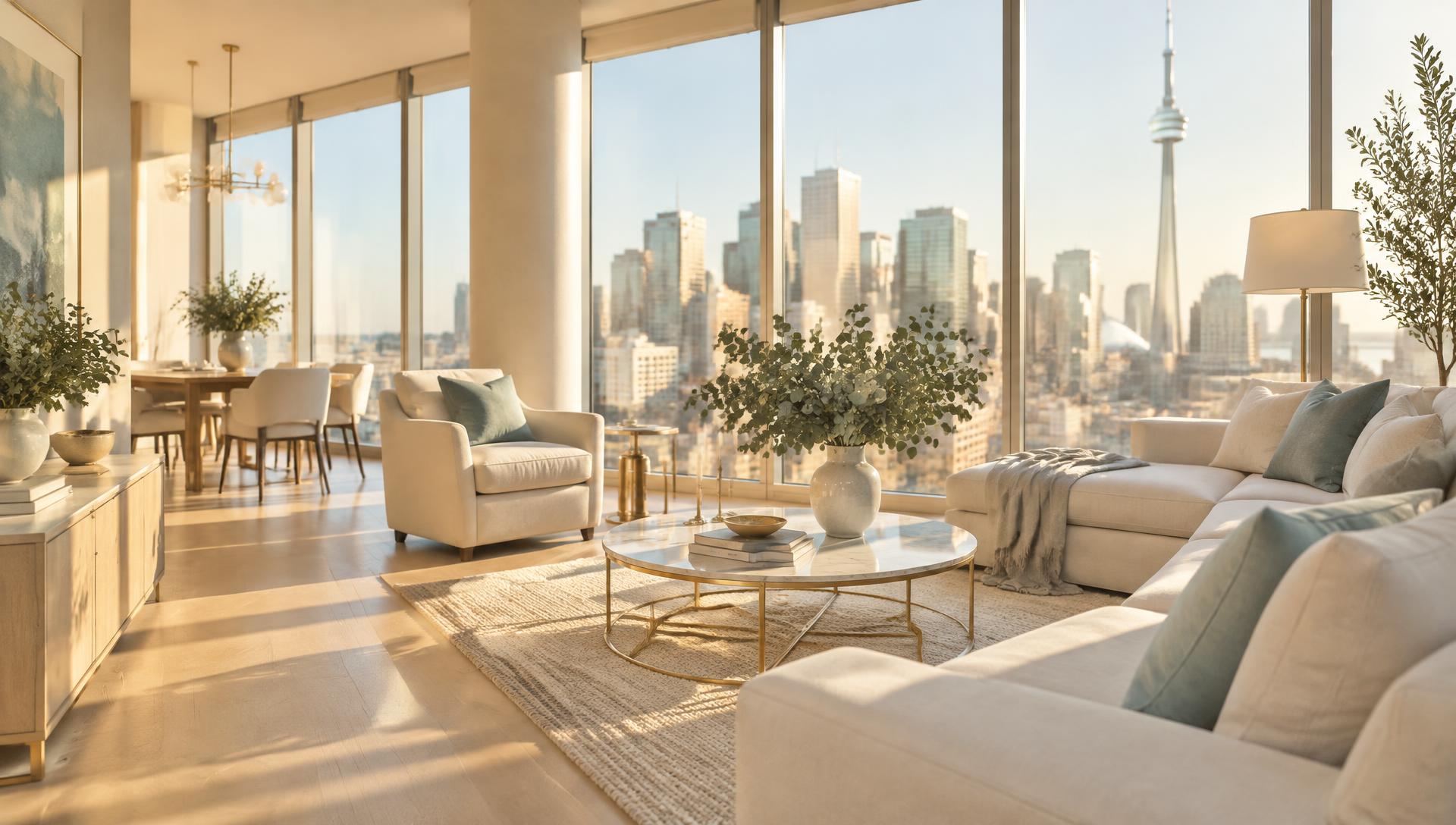 Sunlit spotless Toronto condo with CN Tower view